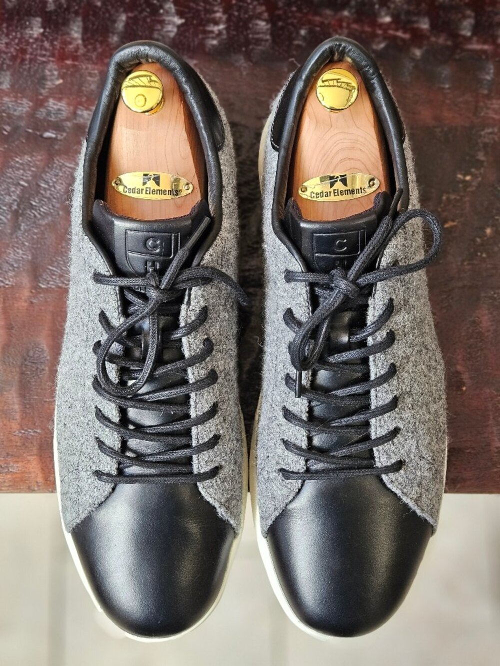 Cole Haan Men's GrandPro Wool & Leather Sneakers, Gray/Black, Sz 13 - Picture 2 of 15